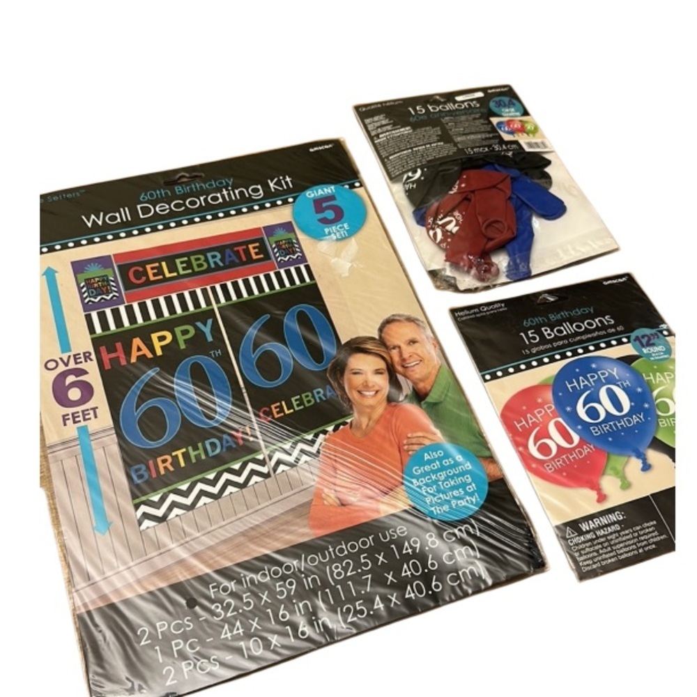 AMSCAN 60th BIRTHDAY party supplies